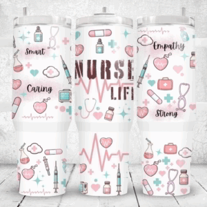 Nurse Life Custom Stanley Quencher 40oz Stainless Steel Tumbler With Handle