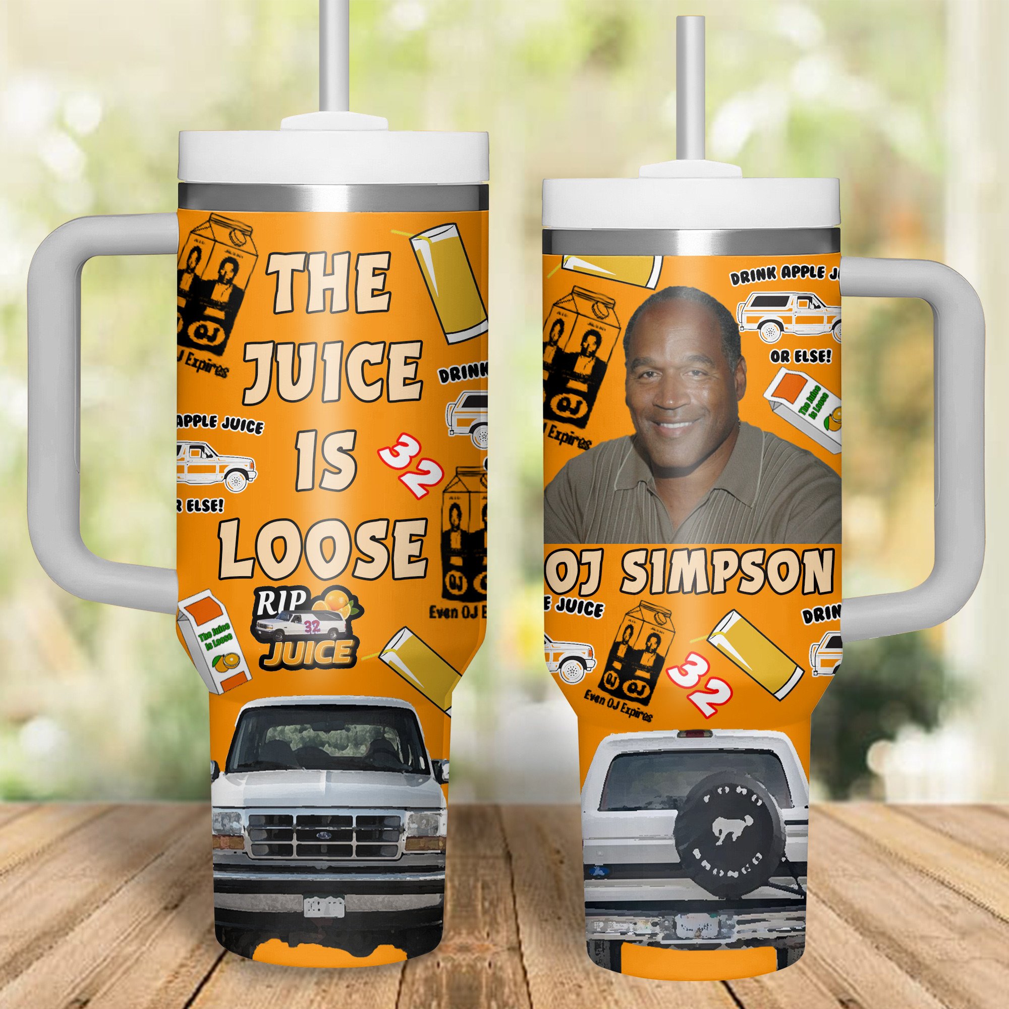 O. J. Simpson Movies Custom Stanley Quencher 40oz Stainless Steel Tumbler With Handle