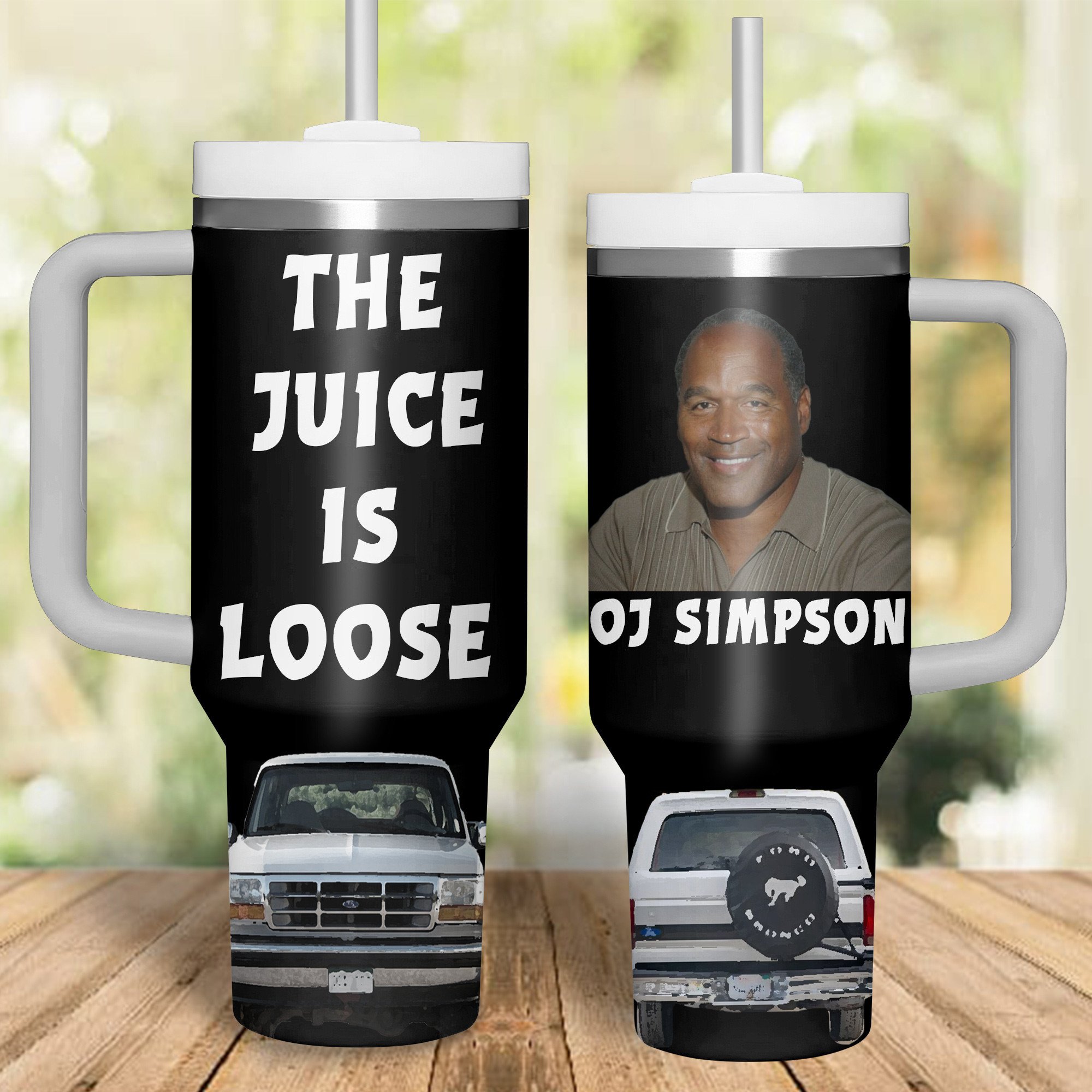 O. J. Simpson Movies Custom Stanley Quencher 40oz Stainless Steel Tumbler With Handle