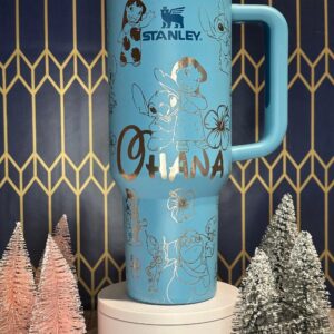 OhanaCartoon Custom Stanley Quencher 40oz Stainless Steel Tumbler With Handle