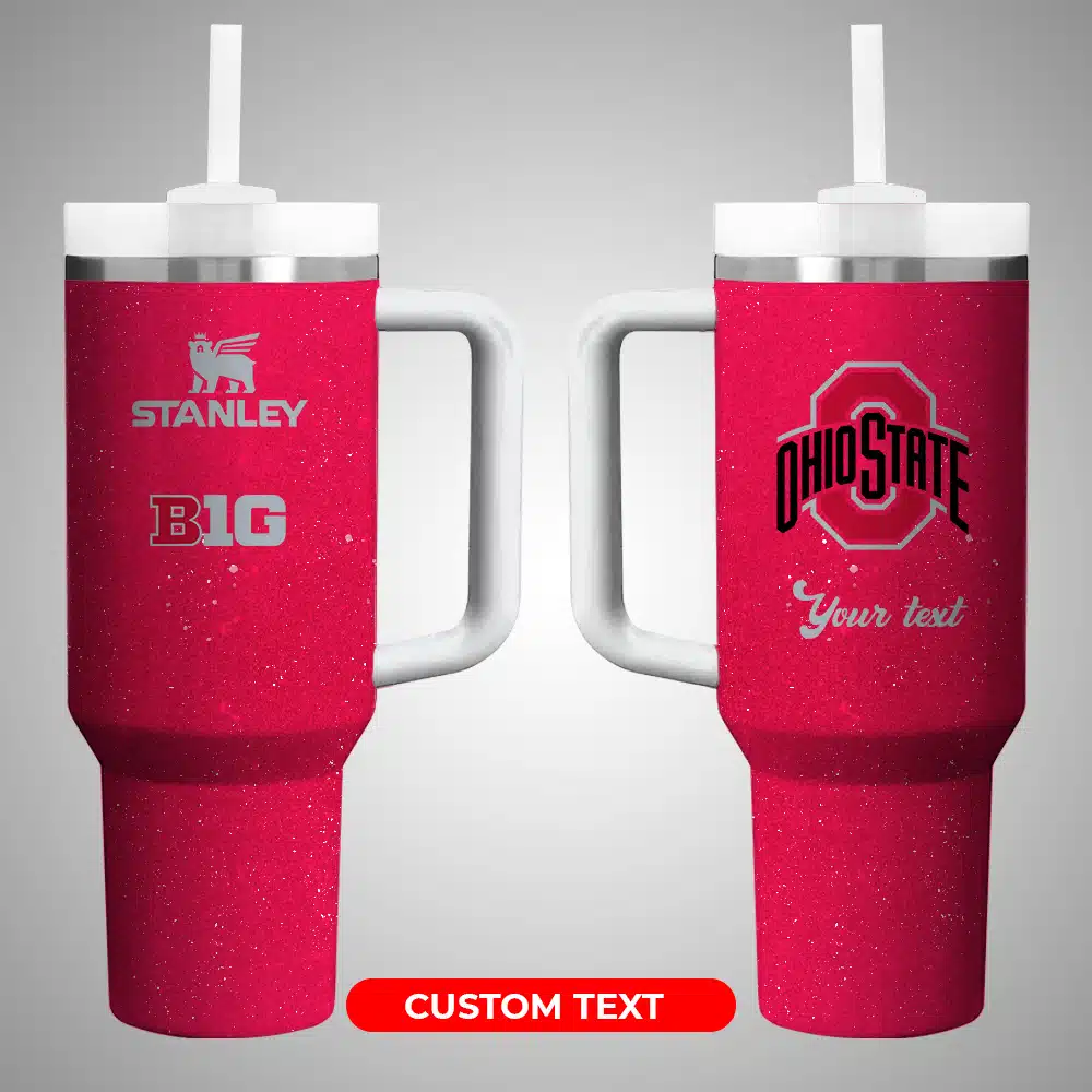 Ohio State BuckeyesÂ NCAA Custom Stanley Quencher 40oz Stainless Steel Tumbler With Handle