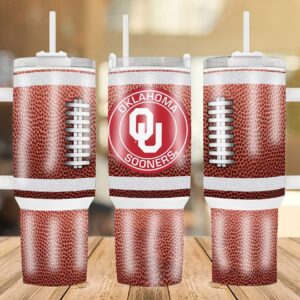 Oklahoma Sooners Football Team NCAA Custom Stanley Quencher 40oz Stainless Steel Tumbler With Handle