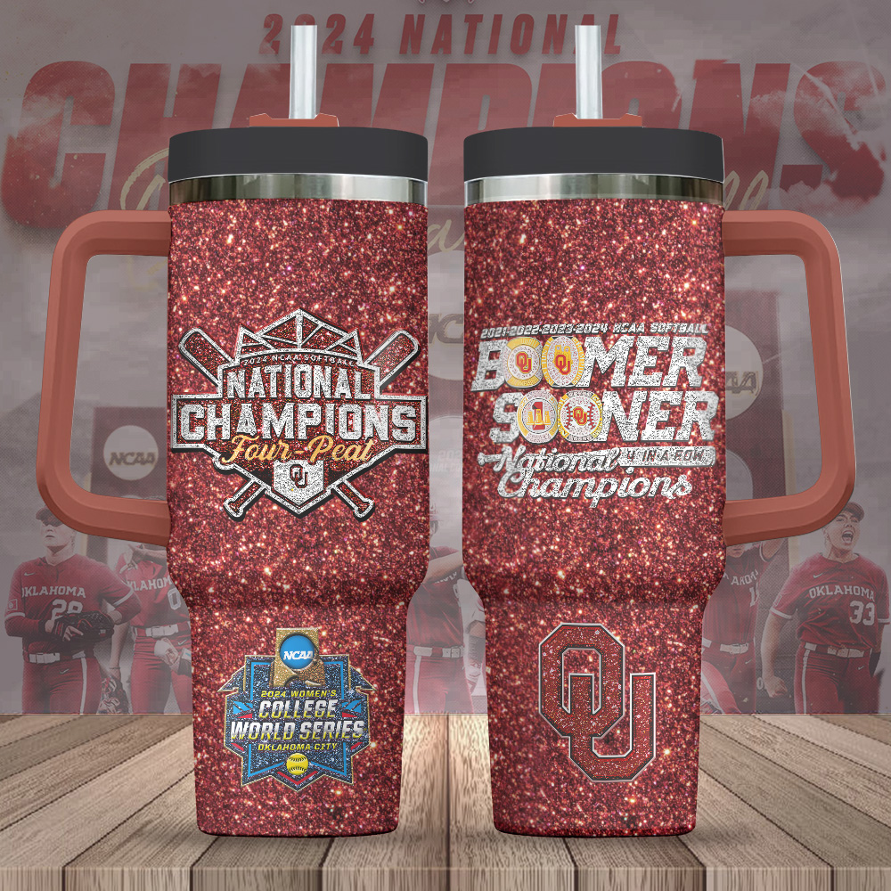 Oklahoma Sooners NCAA Custom Stanley Quencher 40oz Stainless Steel Tumbler With Handle