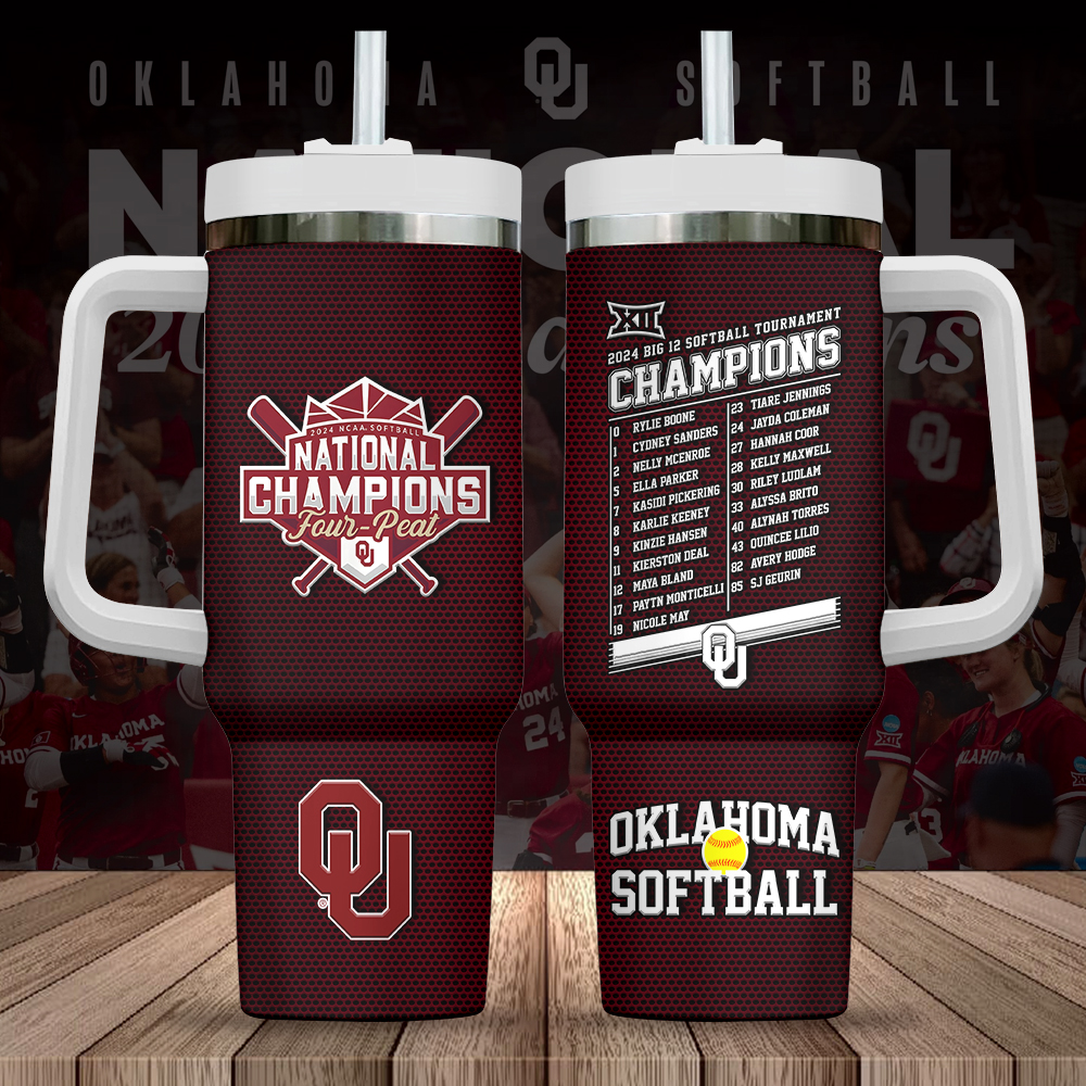 Oklahoma Sooners NCAA Custom Stanley Quencher 40oz Stainless Steel Tumbler With Handle