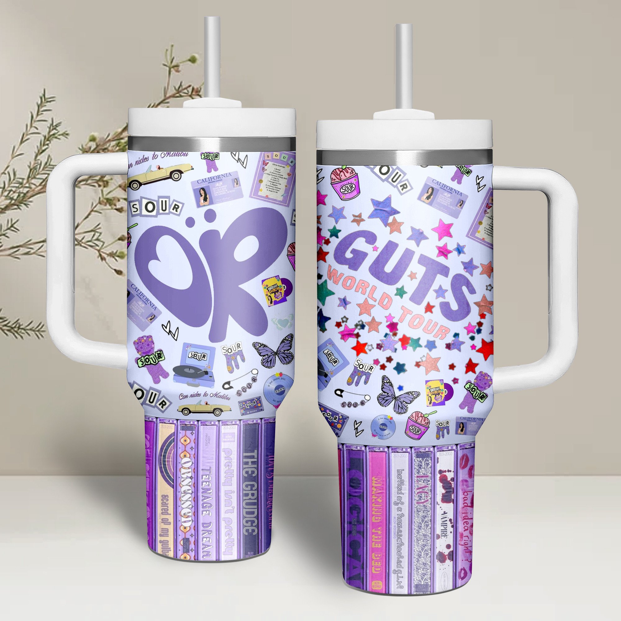 Olivia Rodrigo Music Custom Stanley Quencher 40oz Stainless Steel Tumbler With Handle