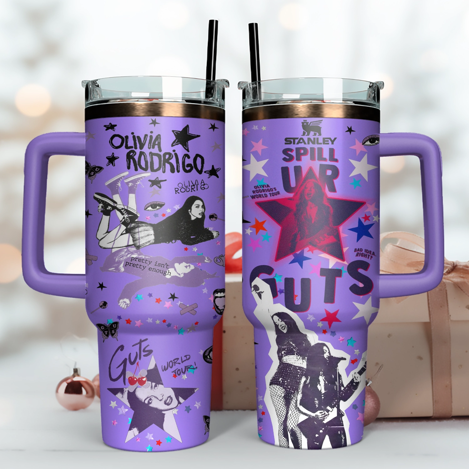 Olivia Rodrigo Music Custom Stanley Quencher 40oz Stainless Steel Tumbler With Handle