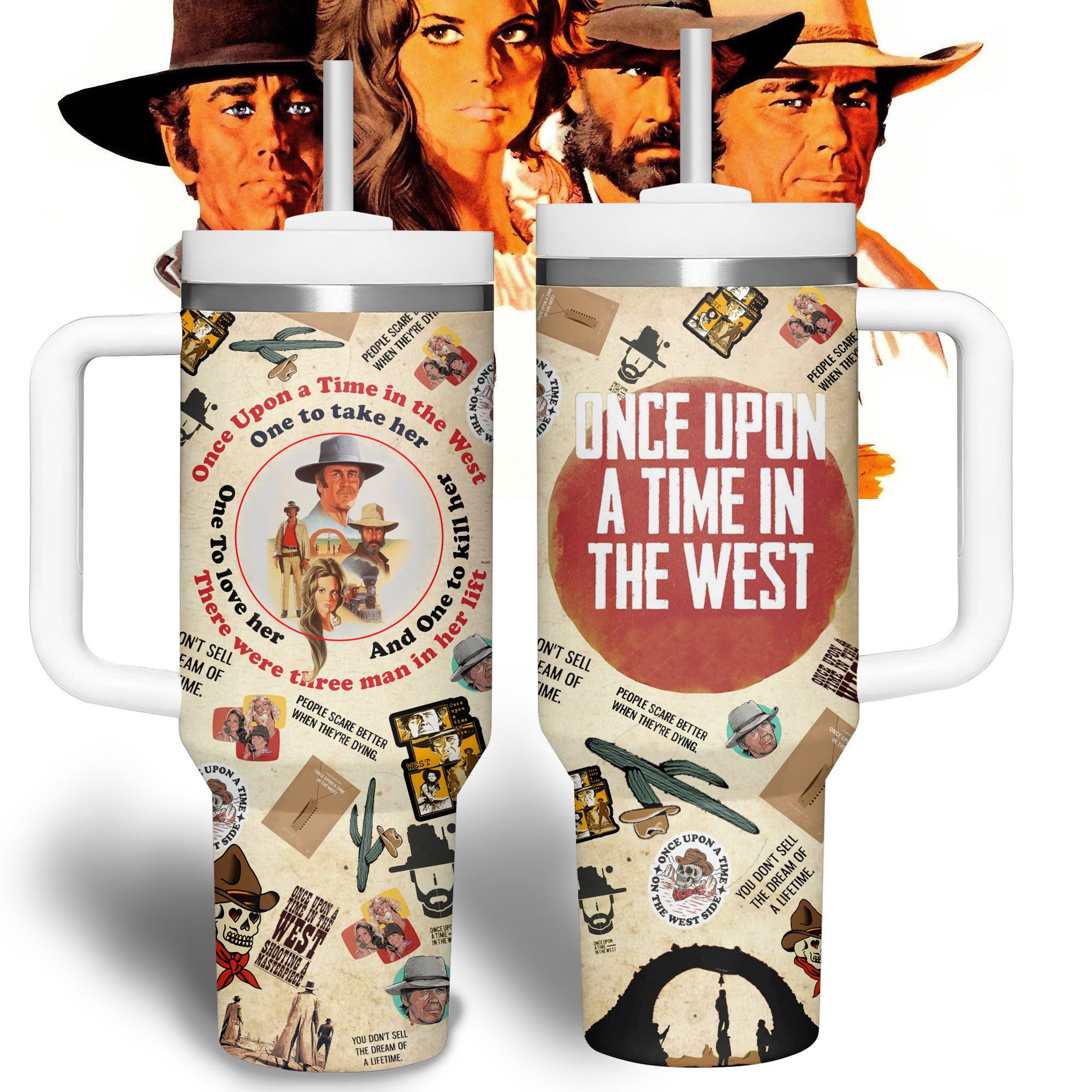 Once Upon a Time Movies Custom Stanley Quencher 40oz Stainless Steel Tumbler With Handle