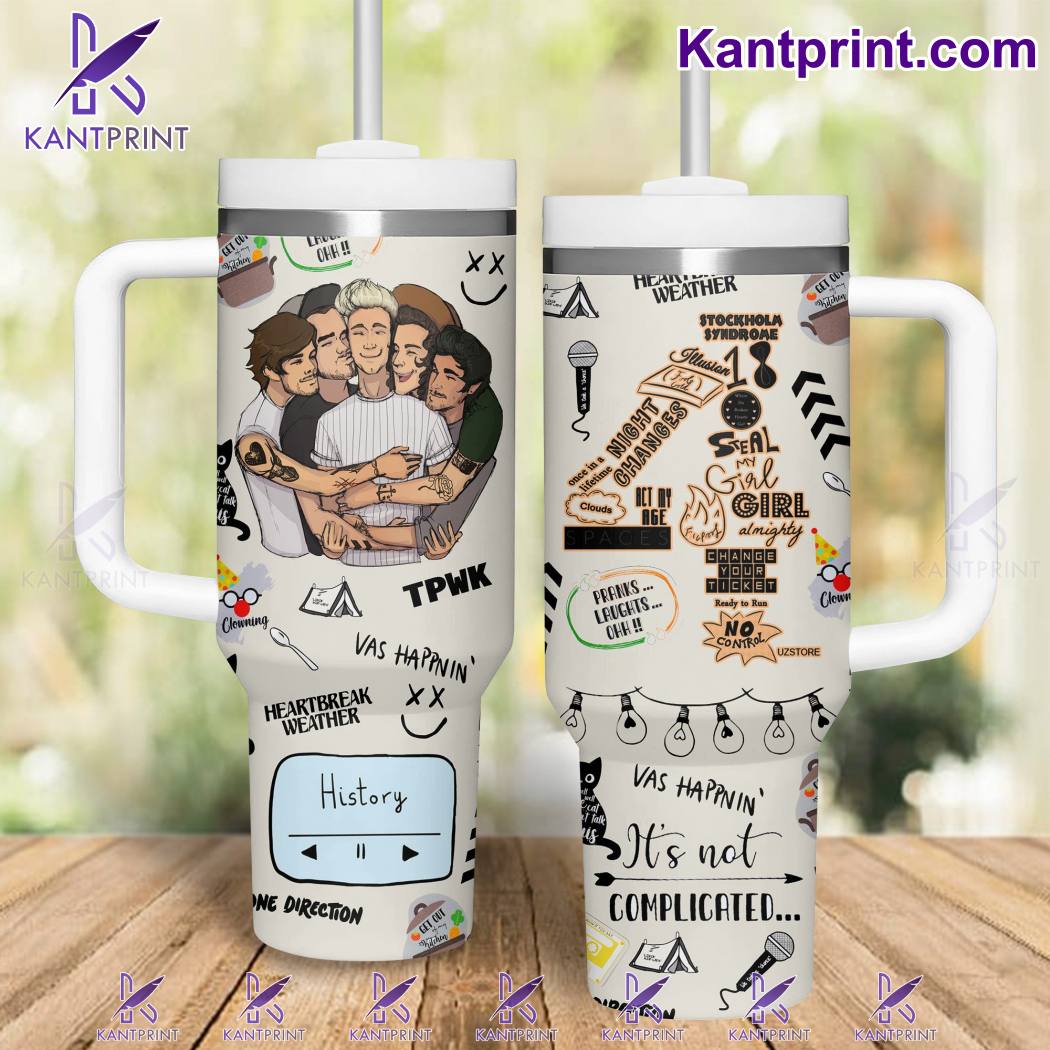 One Direction Music Custom Stanley Quencher 40oz Stainless Steel Tumbler With Handle