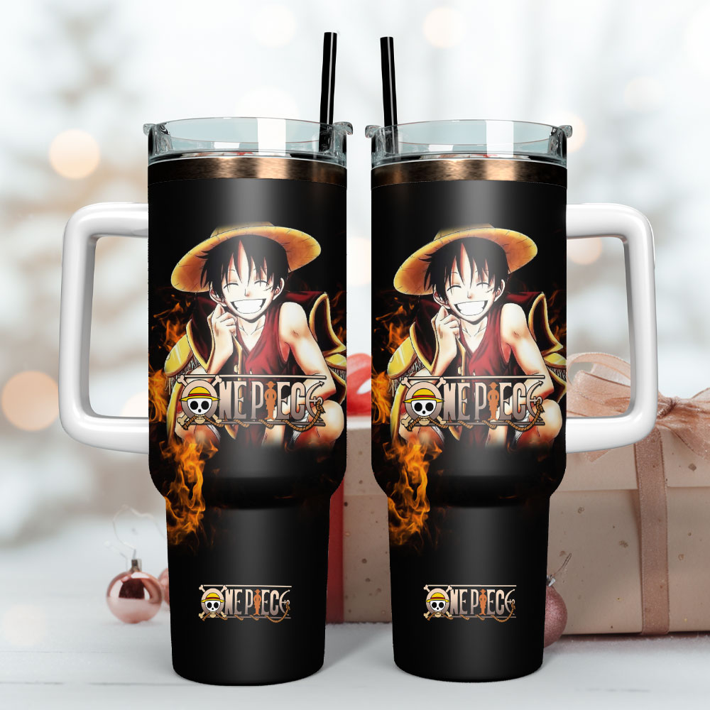 One Piece Anime Custom Stanley Quencher 40oz Stainless Steel Tumbler With Handle