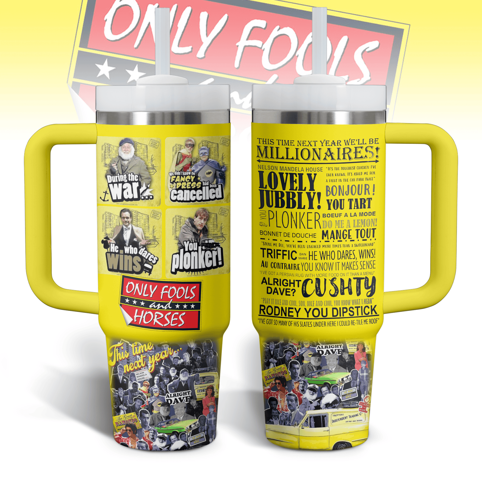Only Fools And Horses Movies Custom Stanley Quencher 40oz Stainless Steel Tumbler With Handle