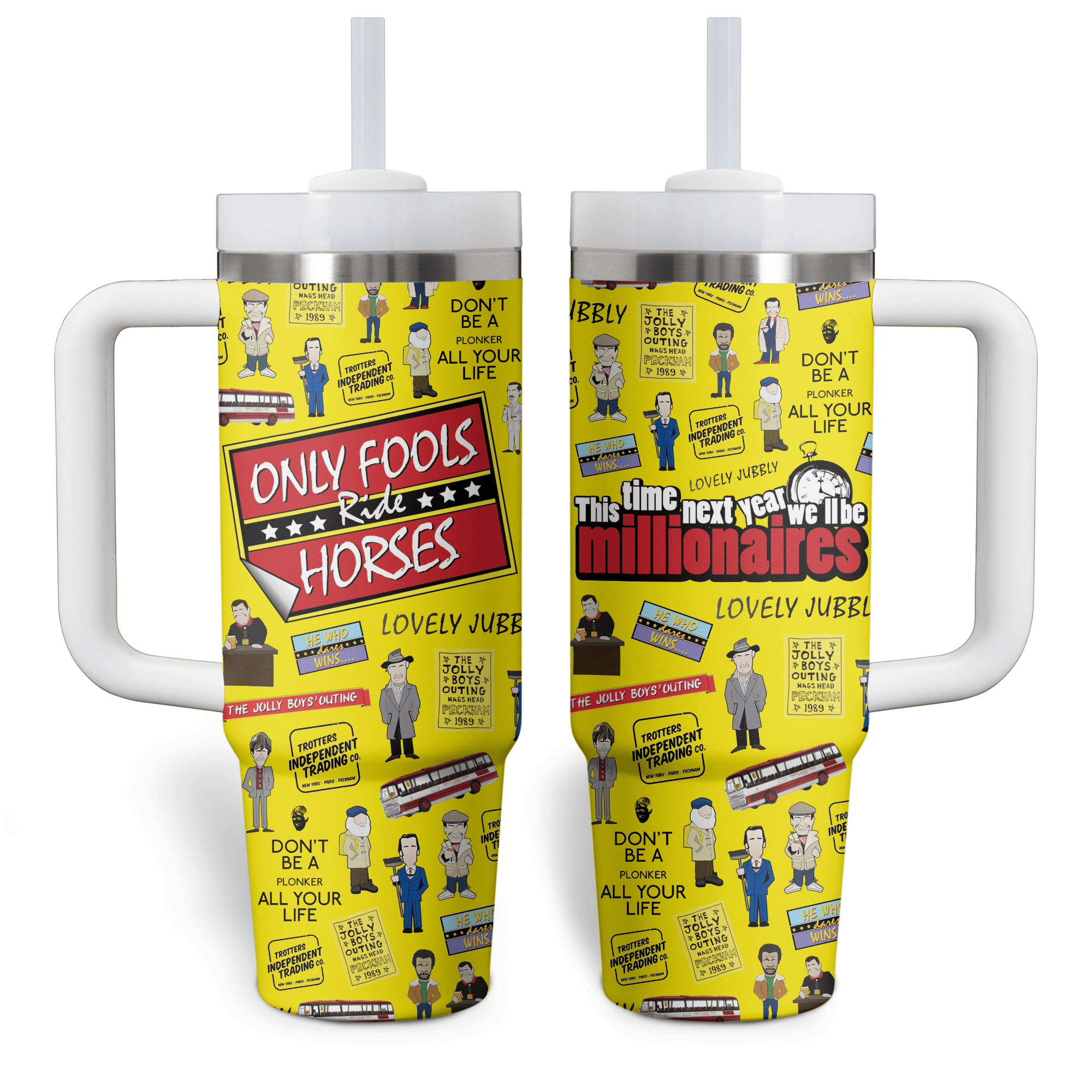 Only Fools on Horses Movies Custom Stanley Quencher 40oz Stainless Steel Tumbler With Handle