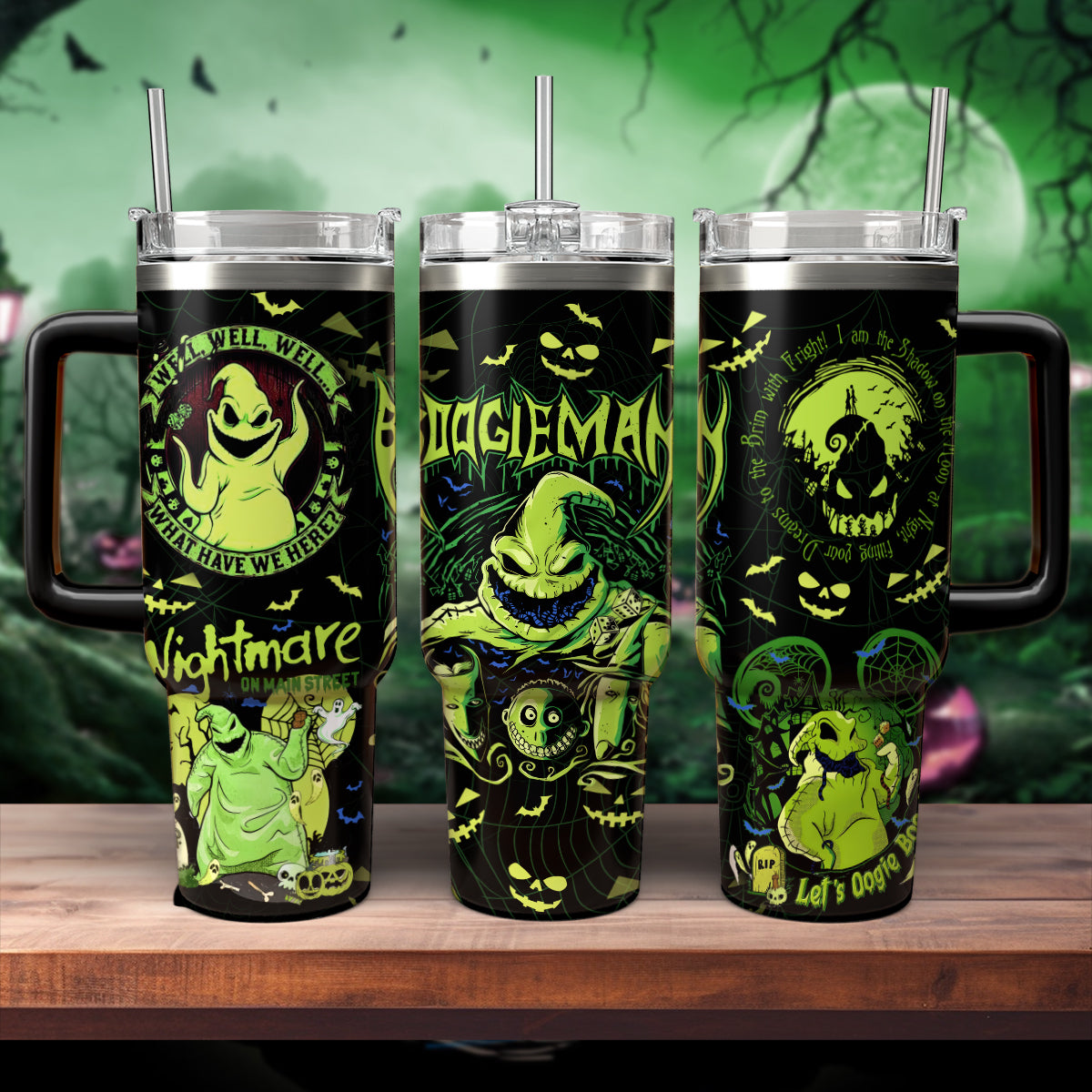 Oogie Boogie The Nightmare Before Christmas Movies Custom Stanley Quencher 40oz Stainless Steel Tumbler With Handle