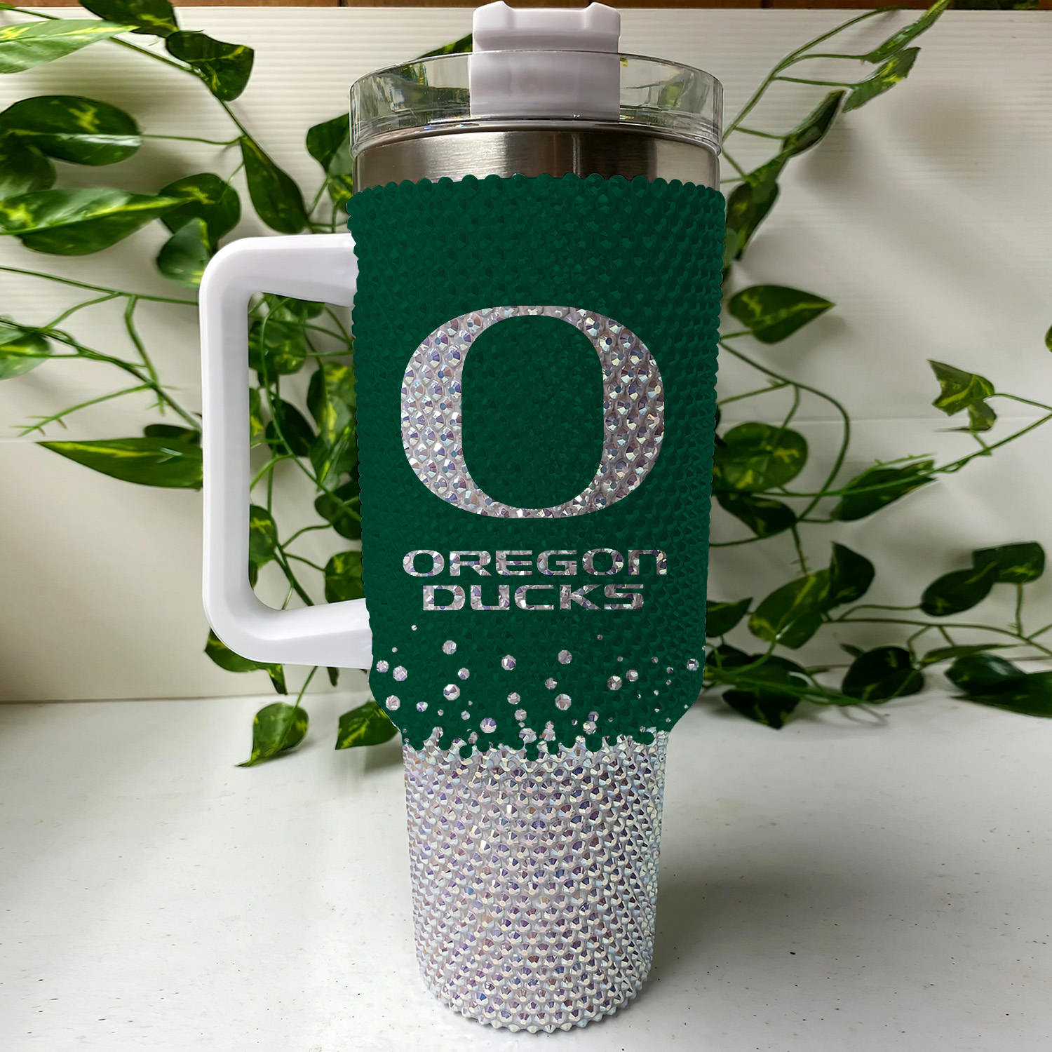 Oregon Ducks NCAA Custom Stanley Quencher 40oz Stainless Steel Tumbler With Handle