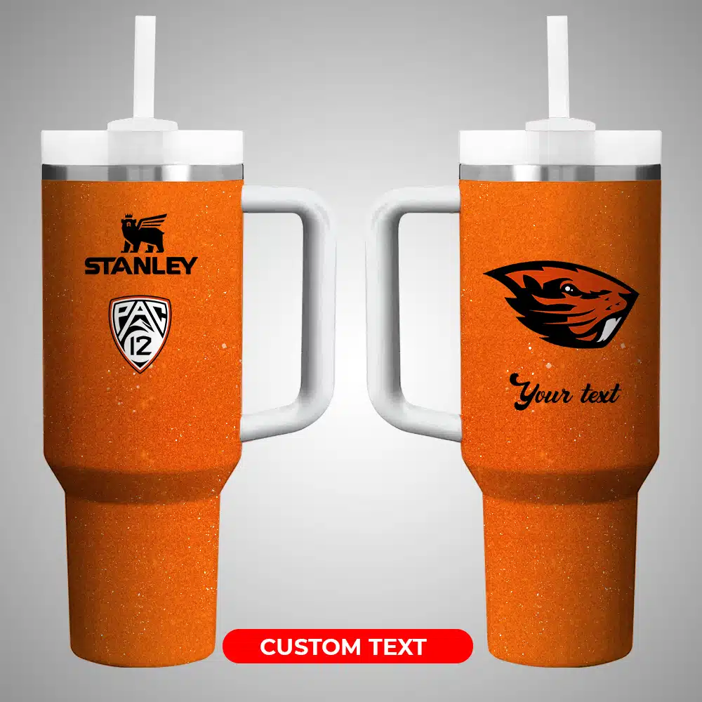 Oregon State BeaversÂ NCAA Custom Stanley Quencher 40oz Stainless Steel Tumbler With Handle