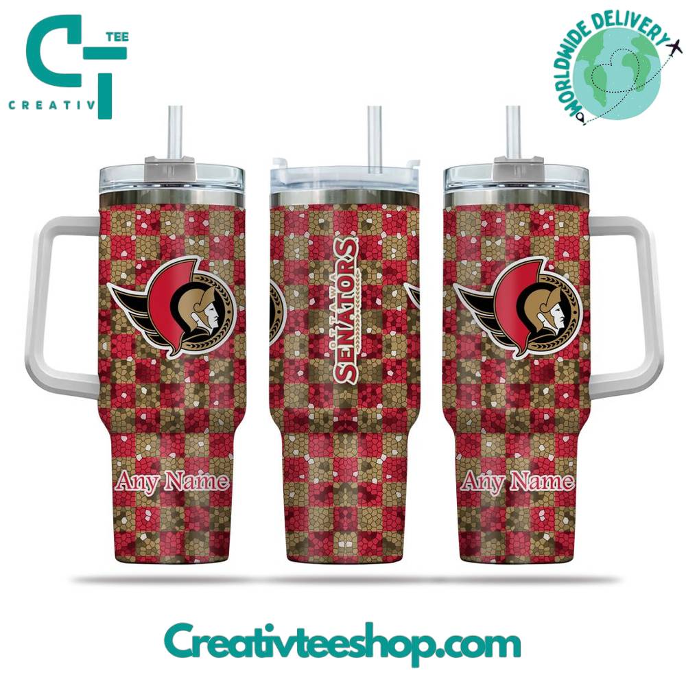 Ottawa Senators NHL Custom Stanley Quencher 40oz Stainless Steel Tumbler With Handle