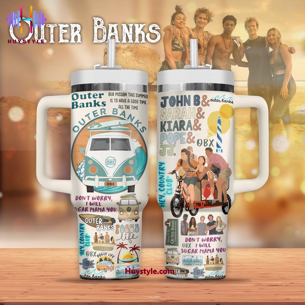Outer Banks TV Series Custom Stanley Quencher 40oz Stainless Steel Tumbler With Handle