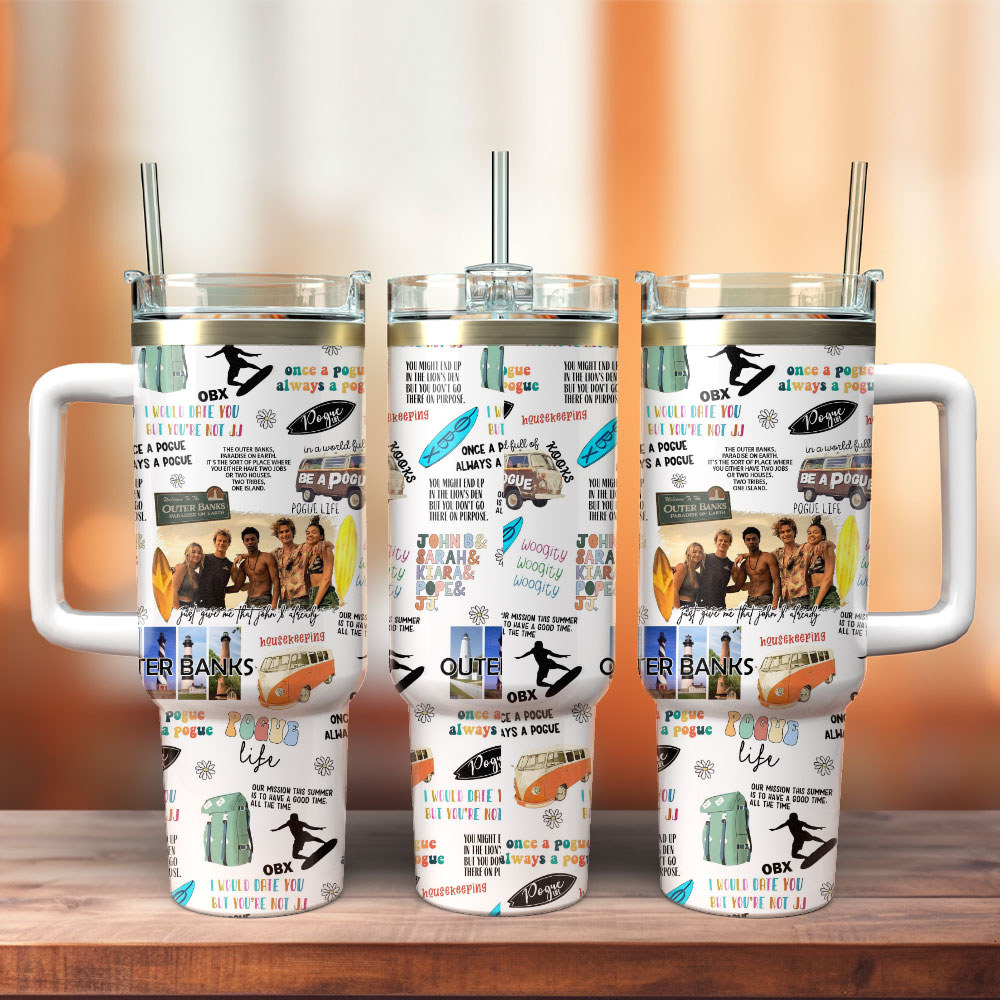 Outer Banks TV Series Custom Stanley Quencher 40oz Stainless Steel Tumbler With Handle