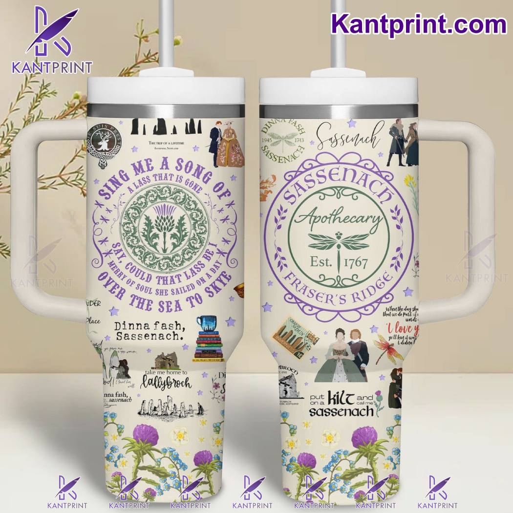 Outlander Sassenach Movies Custom Stanley Quencher 40oz Stainless Steel Tumbler With Handle