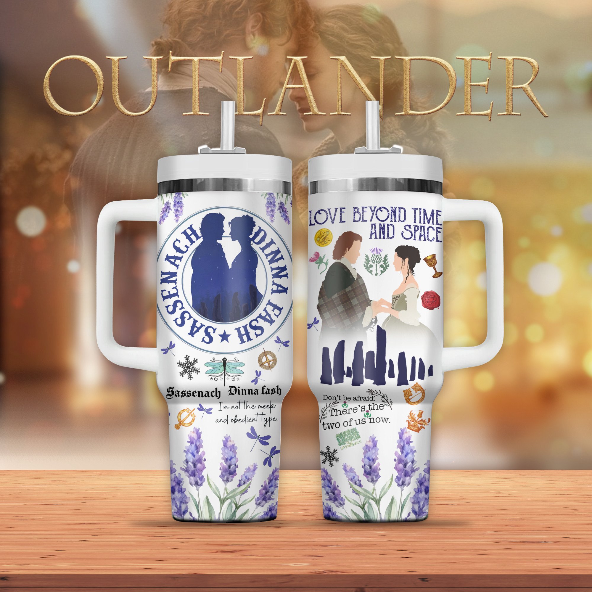 Outlander TV Series Custom Stanley Quencher 40oz Stainless Steel Tumbler With Handle