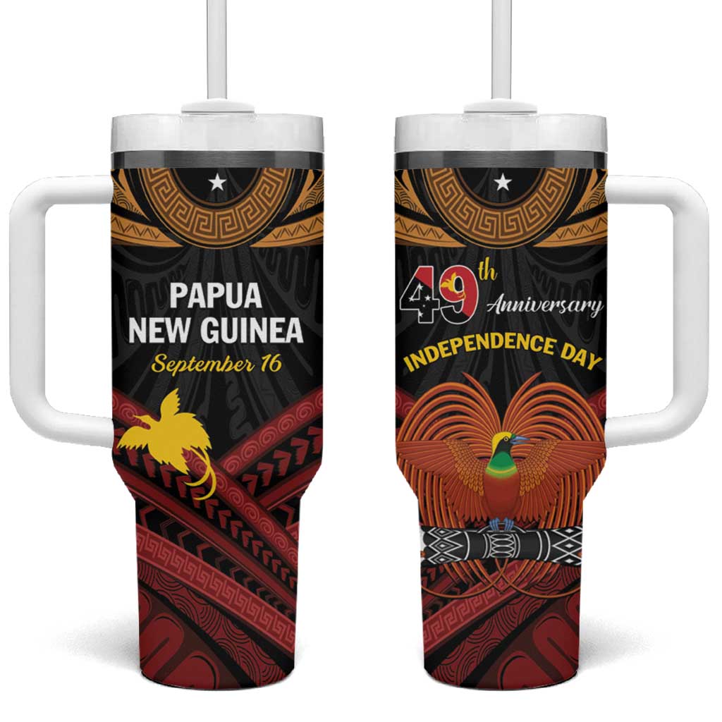Papua New Guinea Bird of Paradise 16 September 1975 Independence Day Anniversary Custom Stanley Quencher 40oz Stainless Steel Tumbler With Handle