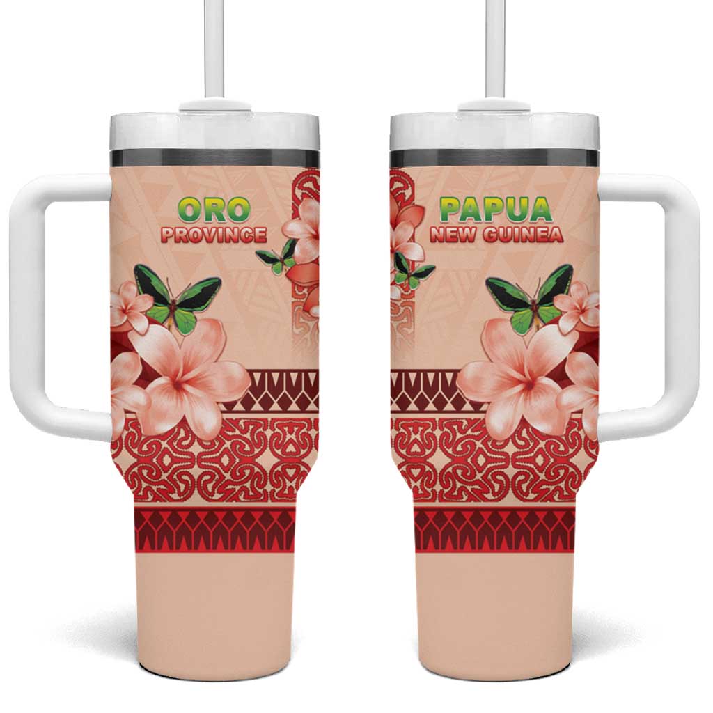 Papua New Guinea Oro Province Oro Birdwing Butterfly Custom Stanley Quencher 40oz Stainless Steel Tumbler With Handle
