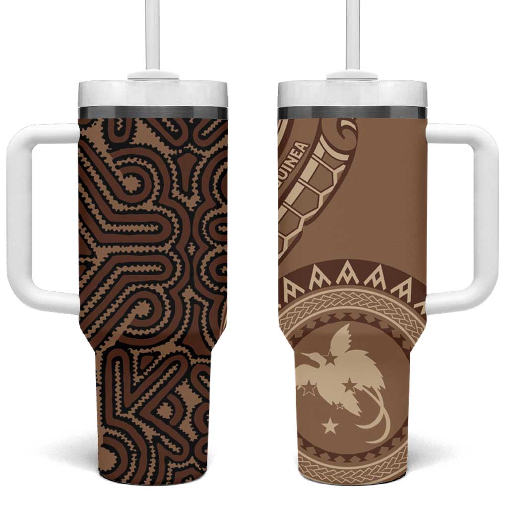 Papua New Guinea Oro Tapa Motif Classic Custom Stanley Quencher 40oz Stainless Steel Tumbler With Handle