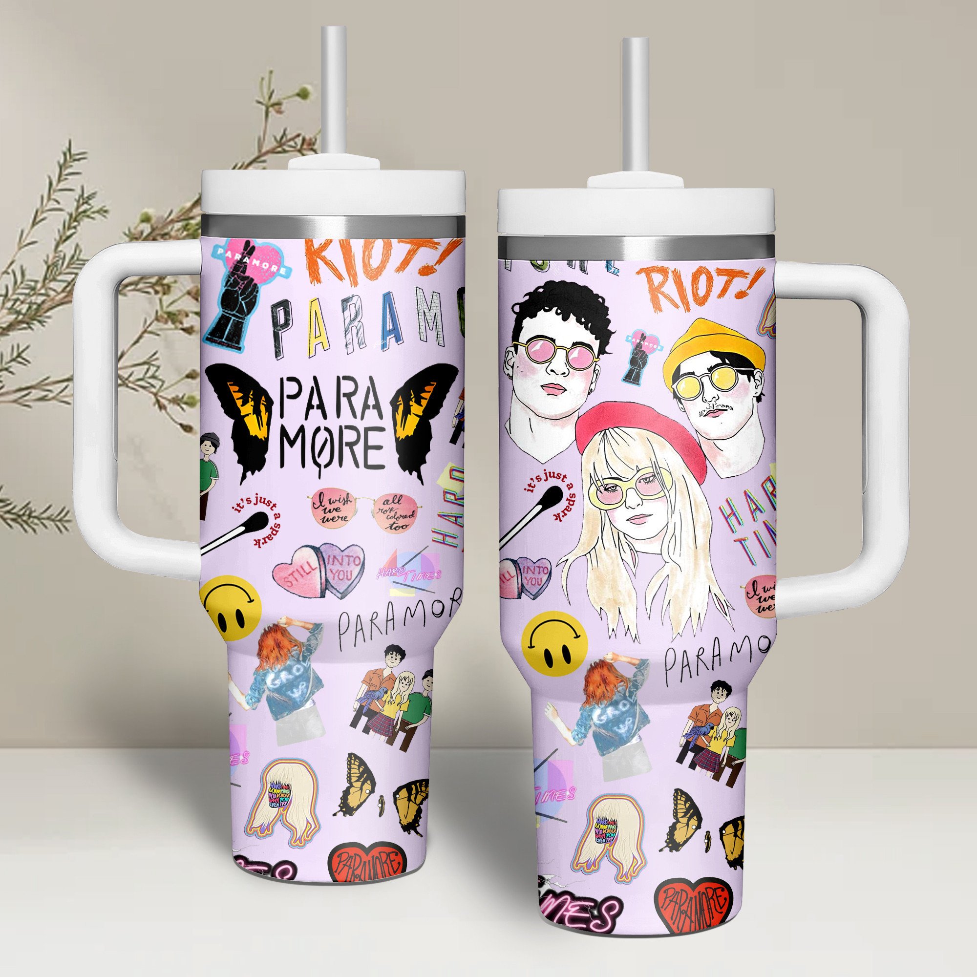 Paramore Music Custom Stanley Quencher 40oz Stainless Steel Tumbler With Handle