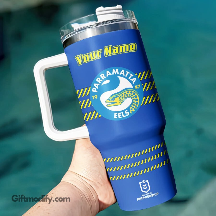 Parramatta Eels NRL Custom Stanley Quencher 40oz Stainless Steel Tumbler With Handle