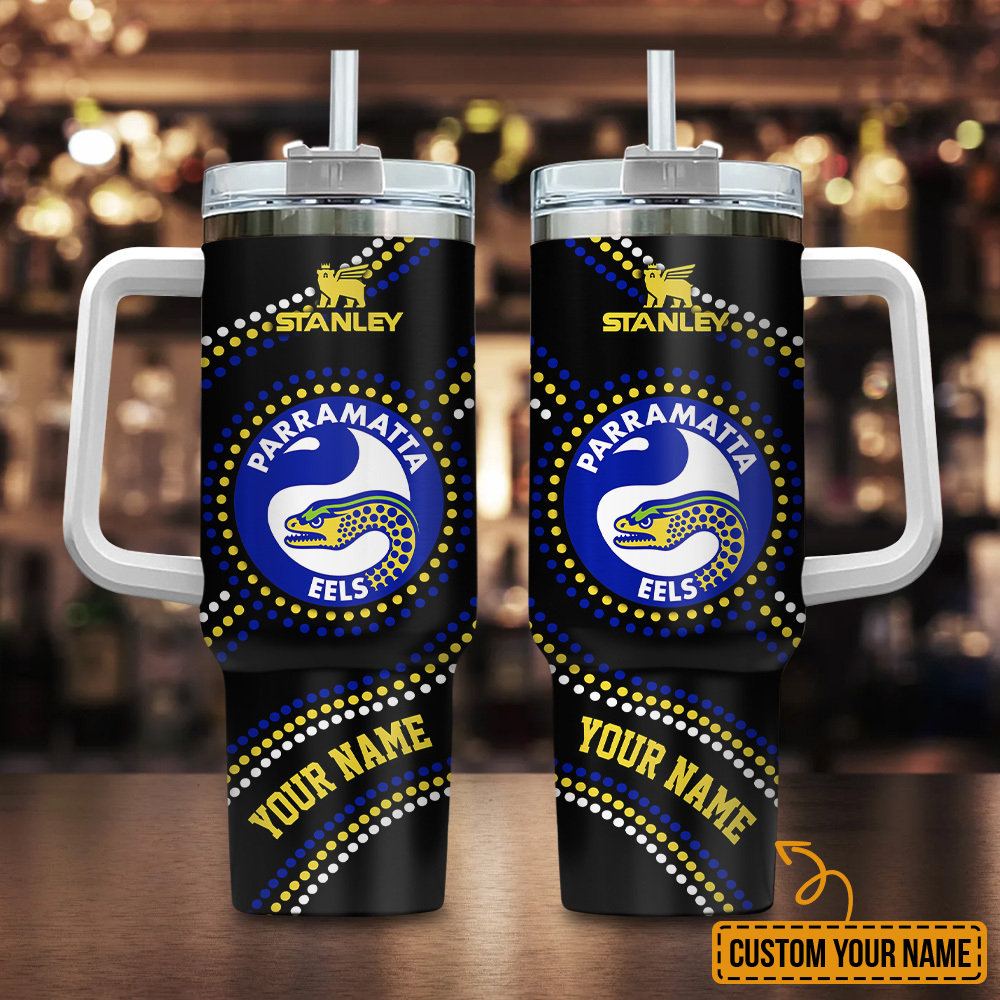 Parramatta Eels NRL Custom Stanley Quencher 40oz Stainless Steel Tumbler With Handle