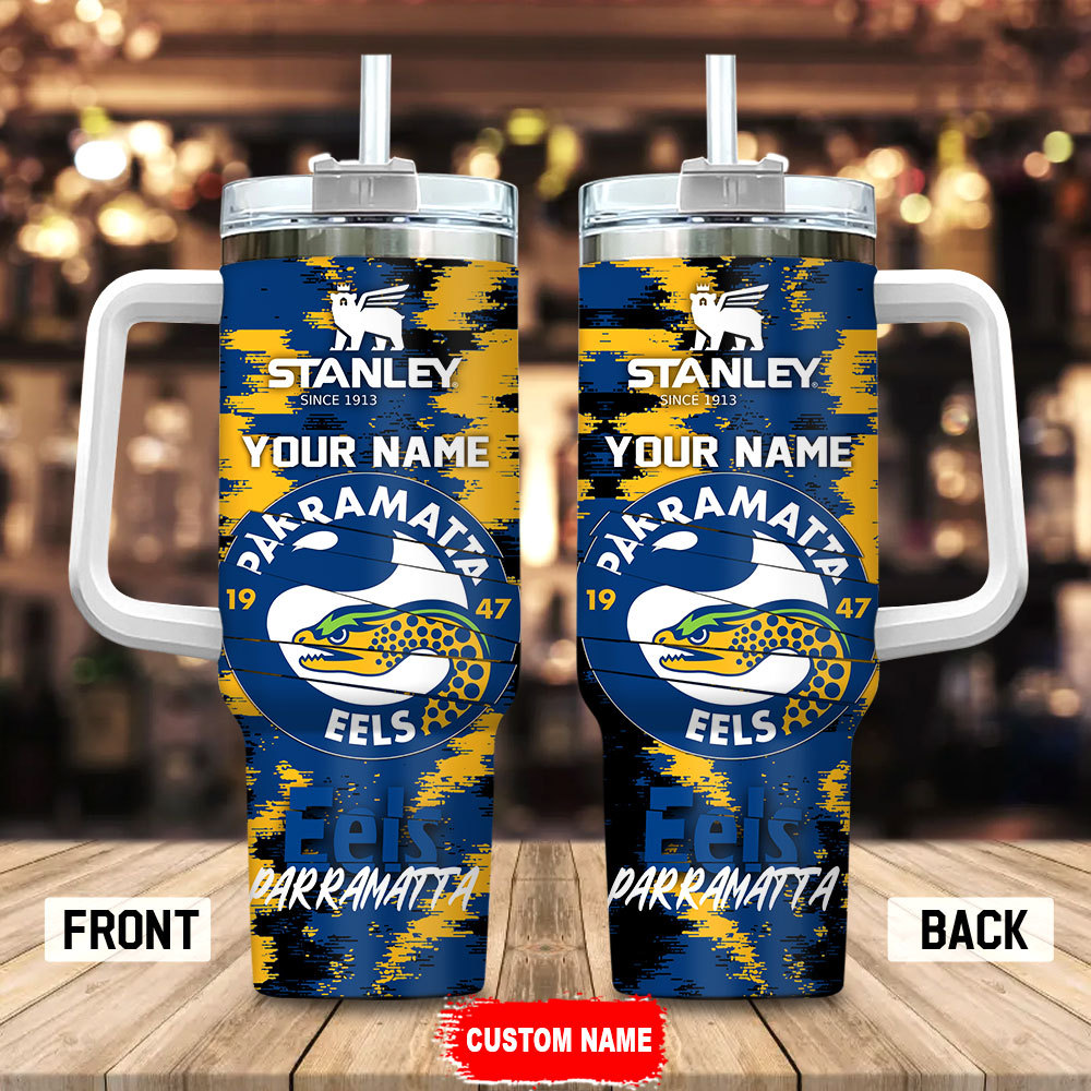 Parramatta Eels NRL Custom Stanley Quencher 40oz Stainless Steel Tumbler With Handle