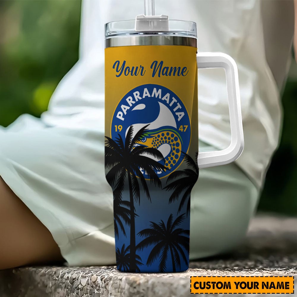 Parramatta Eels NRL Custom Stanley Quencher 40oz Stainless Steel Tumbler With Handle