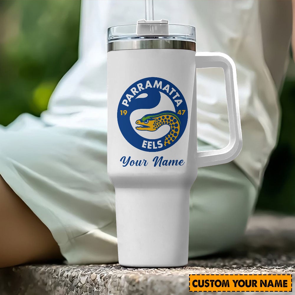 Parramatta Eels NRL Custom Stanley Quencher 40oz Stainless Steel Tumbler With Handle
