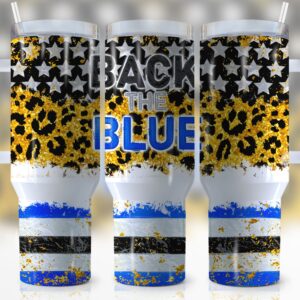 Patriotic Leopard Print Flag Custom Stanley Quencher 40oz Stainless Steel Tumbler With Handle