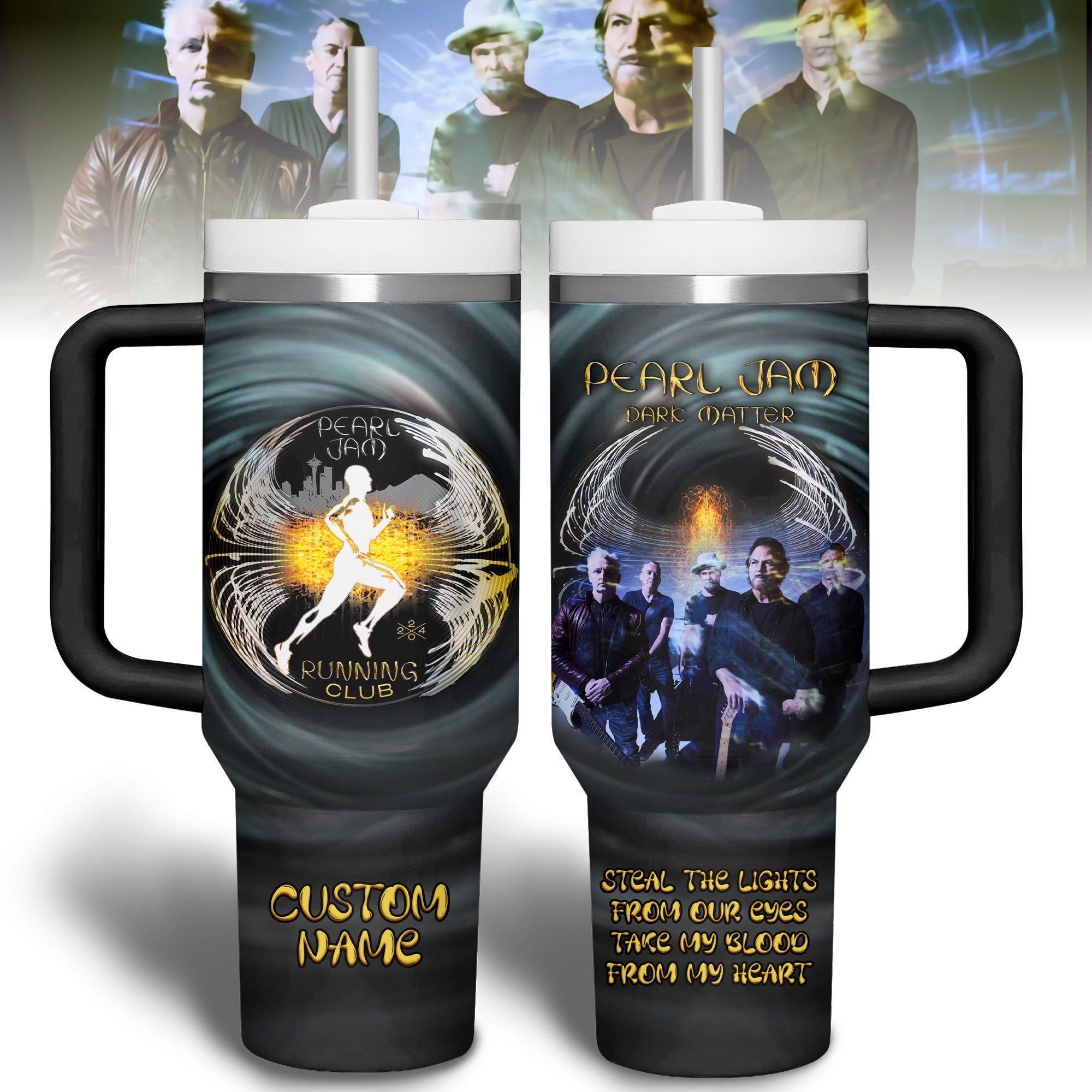 Pearl Jam Music Custom Stanley Quencher 40oz Stainless Steel Tumbler With Handle