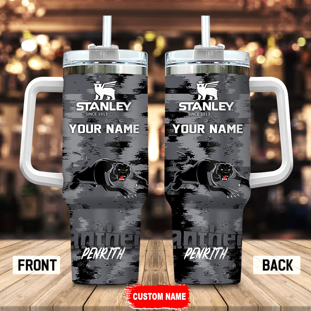 Penrith Panthers NRL Custom Stanley Quencher 40oz Stainless Steel Tumbler With Handle