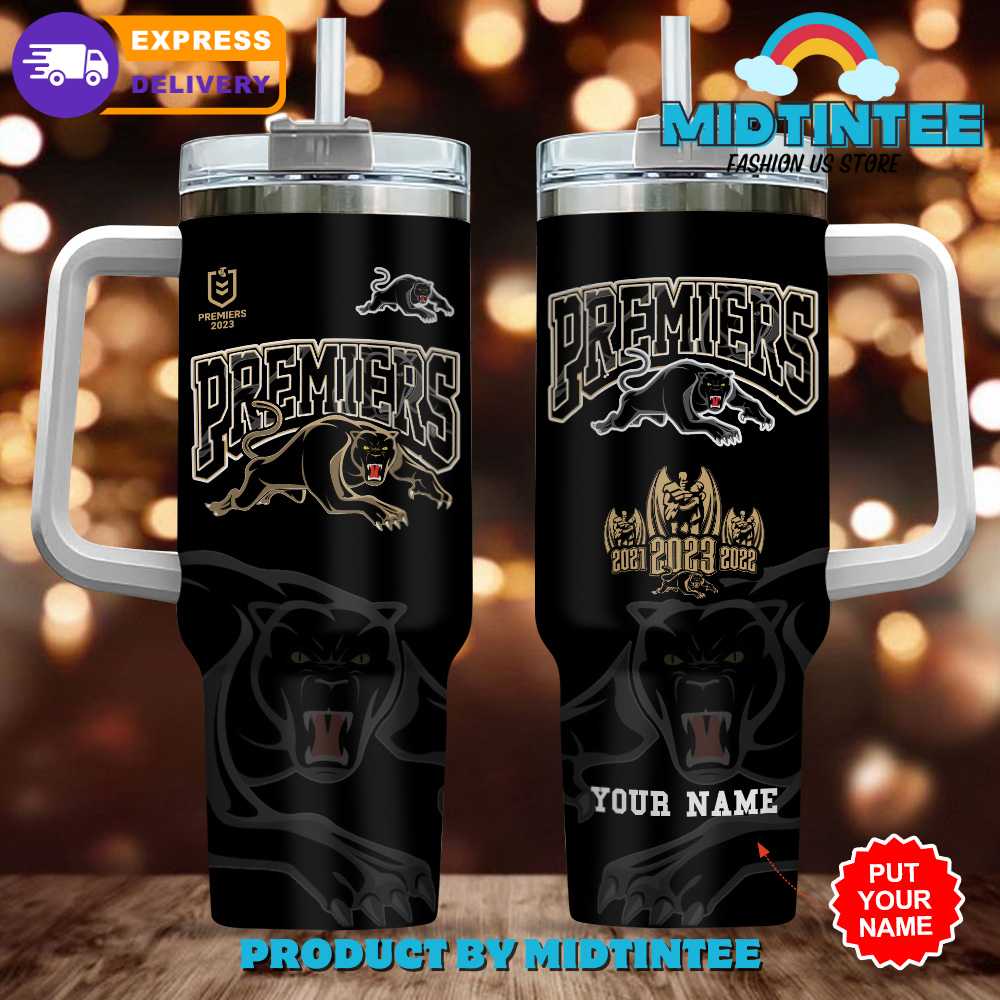 Penrith Panthers NRL Custom Stanley Quencher 40oz Stainless Steel Tumbler With Handle