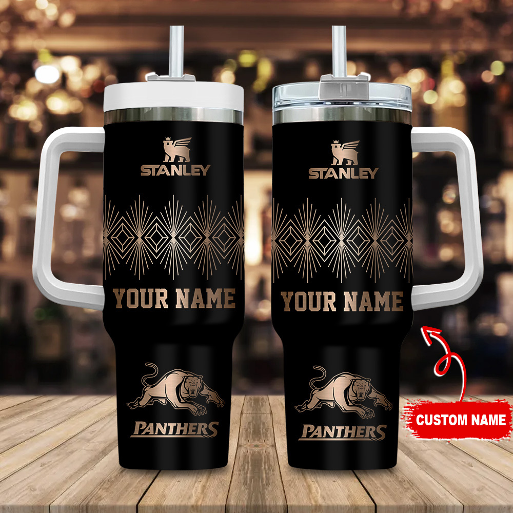 Penrith Panthers NRL Custom Stanley Quencher 40oz Stainless Steel Tumbler With Handle