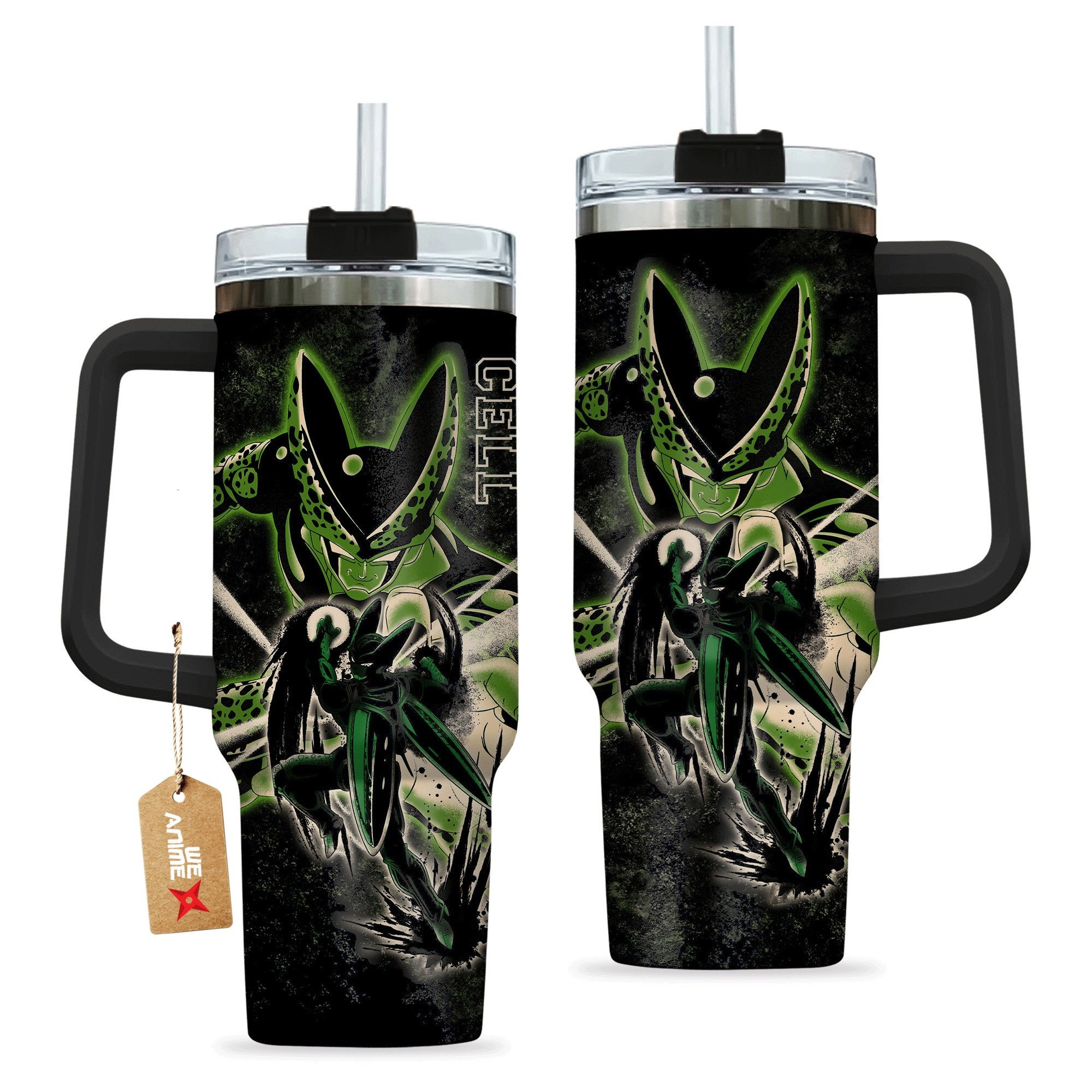 Perfect Cell Dragon Ball Anime Custom Stanley Quencher 40oz Stainless Steel Tumbler With Handle