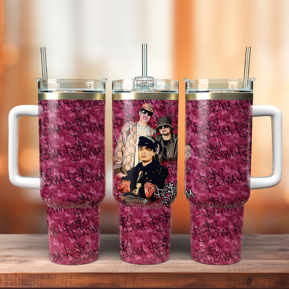 Peso Pluma Music Custom Stanley Quencher 40oz Stainless Steel Tumbler With Handle