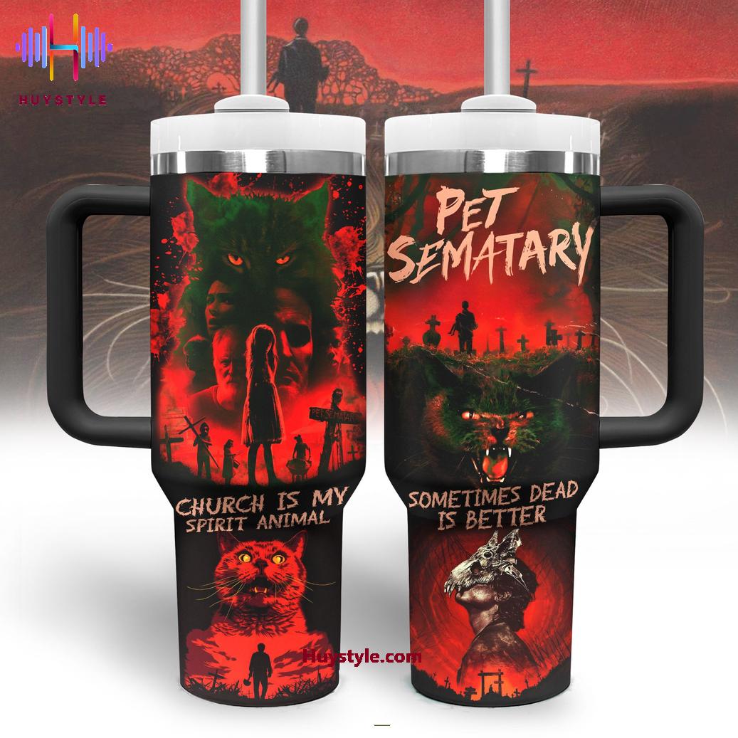 Pet Sematary Movies Custom Stanley Quencher 40oz Stainless Steel Tumbler With Handle
