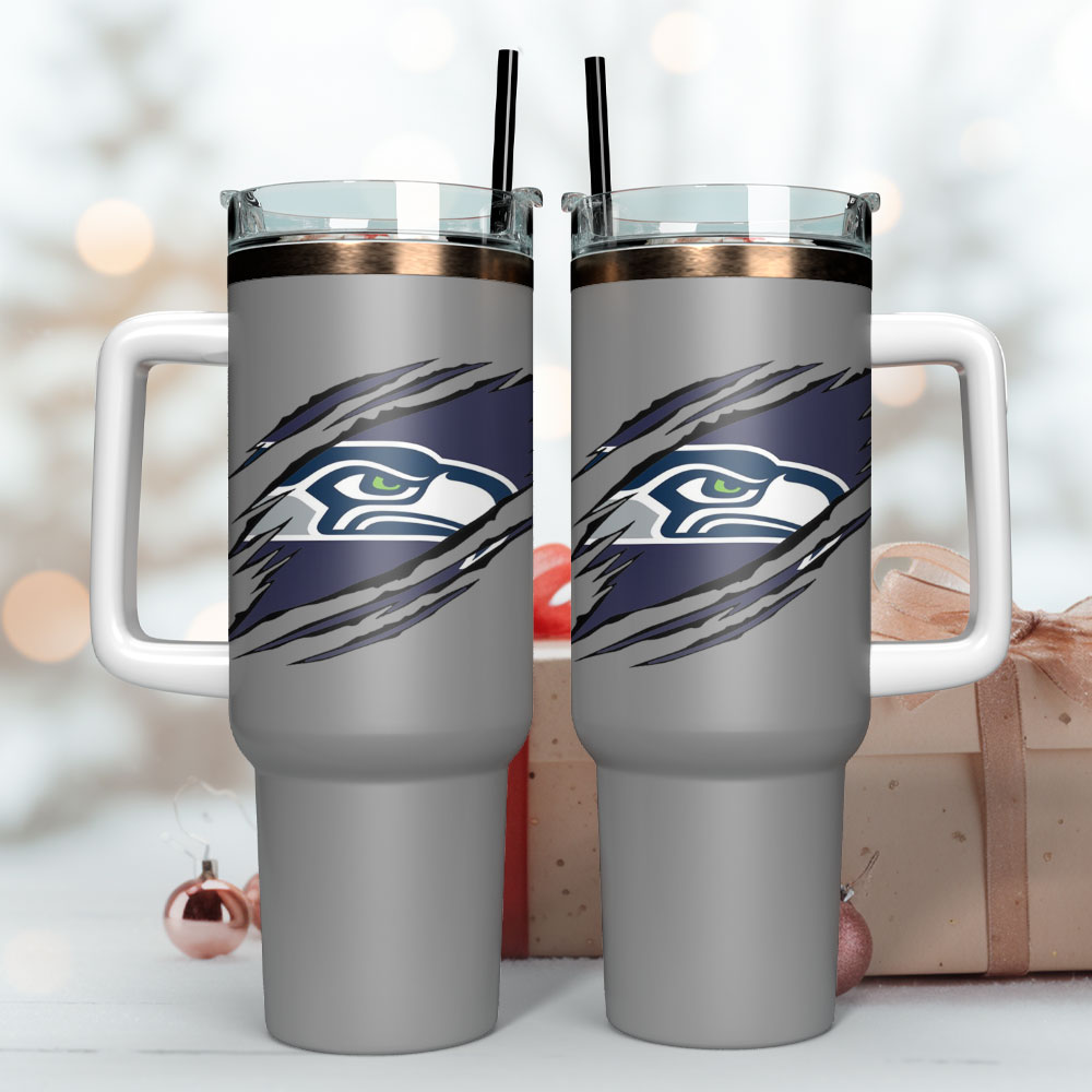 Philadelphia Eagles Football NFL Custom Stanley Quencher 40oz Stainless Steel Tumbler With Handle