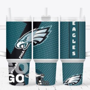 Philadelphia Eagles Football NFL Custom Stanley Quencher 40oz Stainless Steel Tumbler With Handle