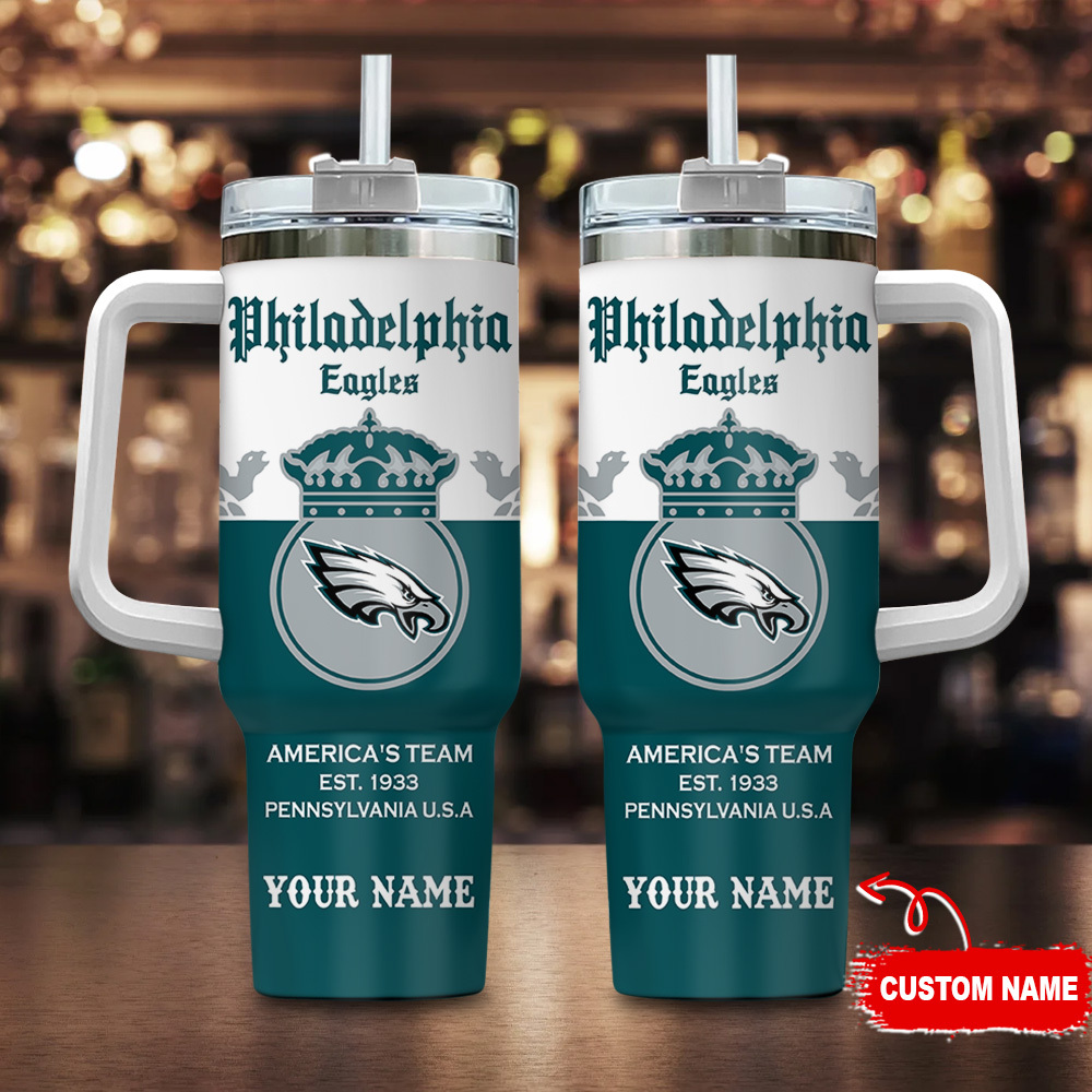 Philadelphia Eagles NFL Corona Extra Custom Stanley Quencher 40oz Stainless Steel Tumbler With Handle