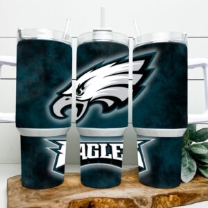 Philadelphia Eagles NFL Custom Stanley Quencher 40oz Stainless Steel Tumbler With Handle