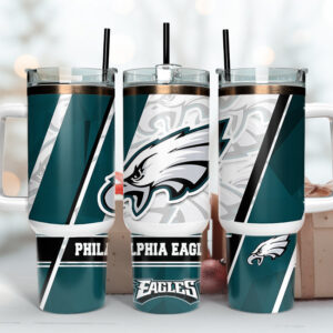 Philadelphia Eagles NFL Custom Stanley Quencher 40oz Stainless Steel Tumbler With Handle