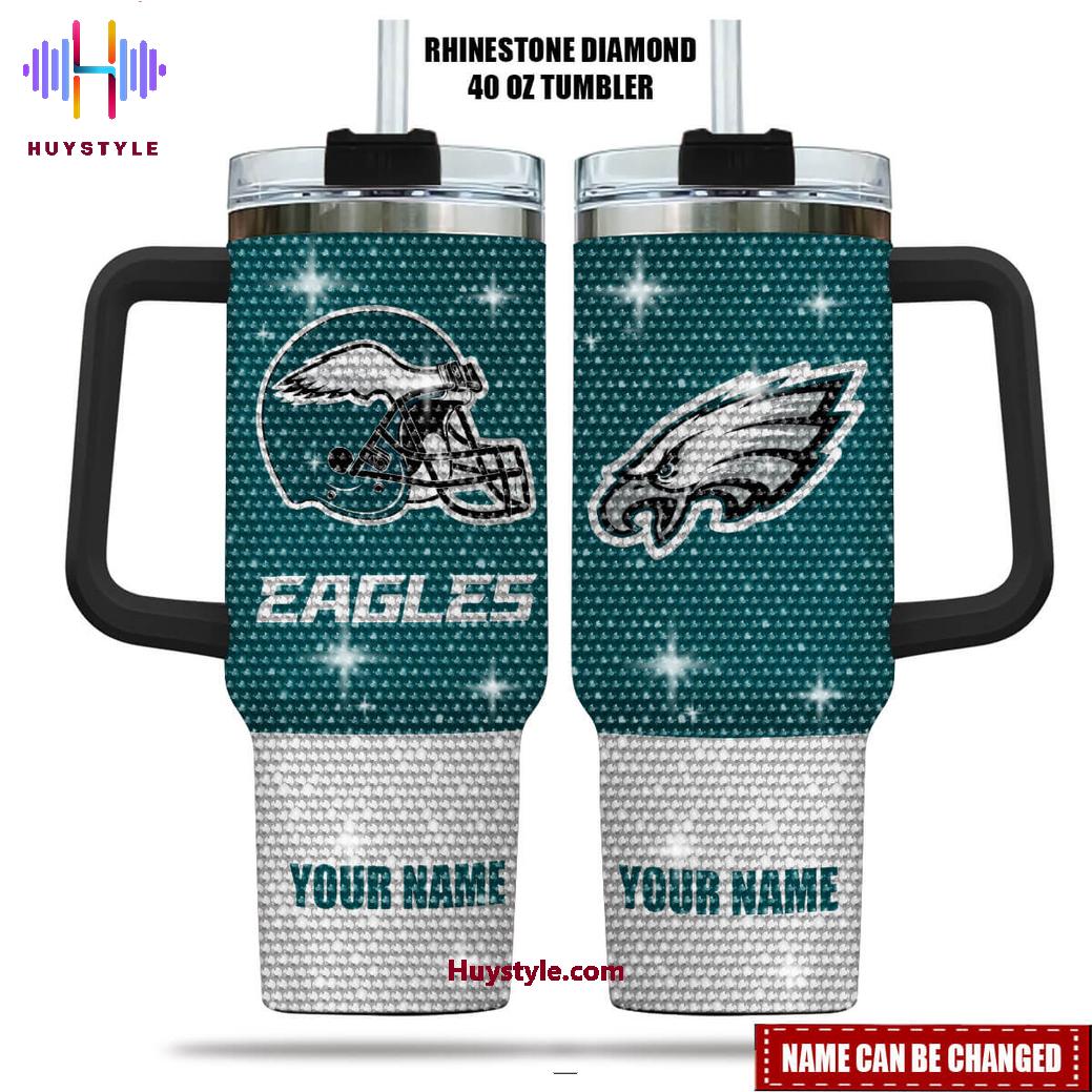 Philadelphia Eagles NFL Custom Stanley Quencher 40oz Stainless Steel Tumbler With Handle