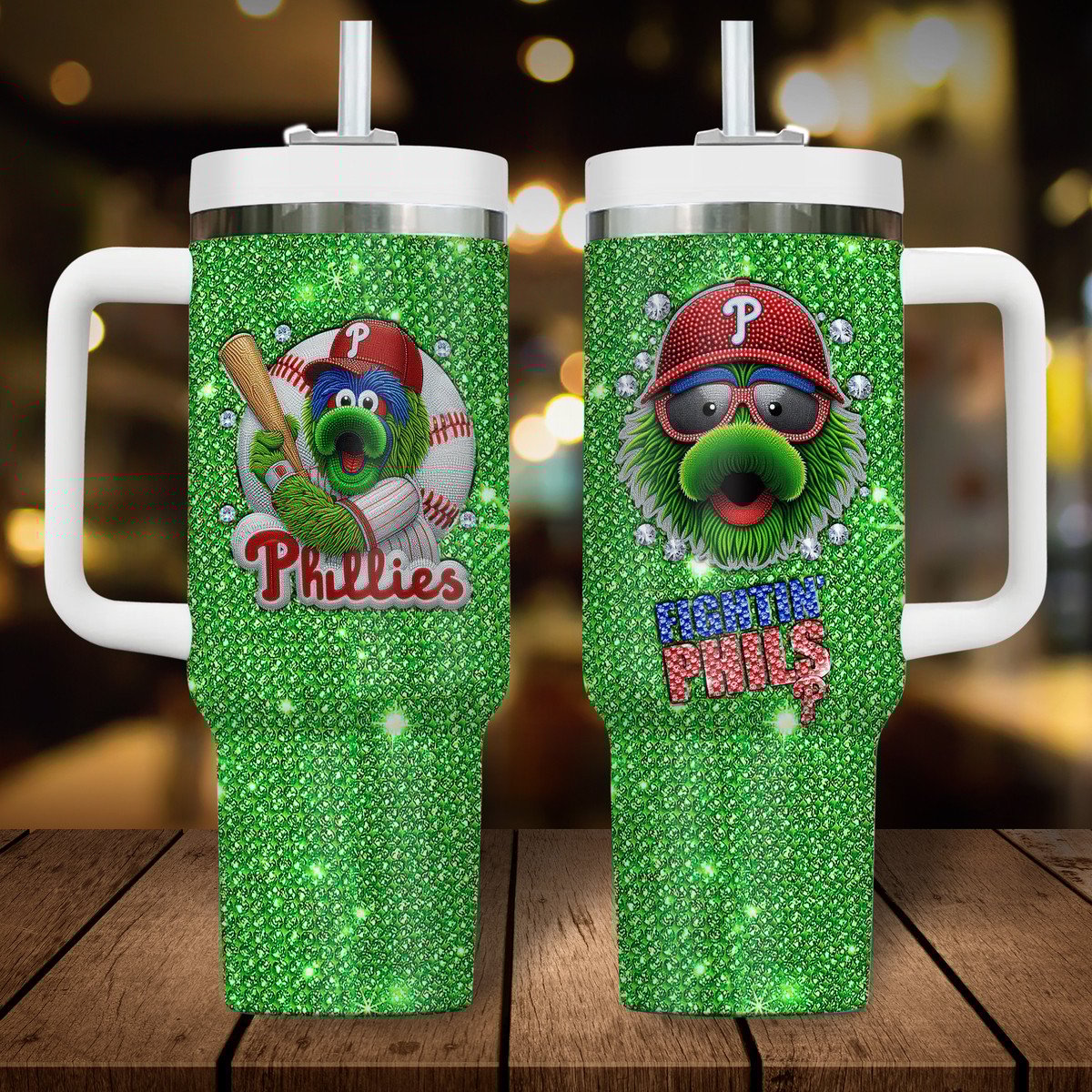 Philadelphia Phillies MLB Custom Stanley Quencher 40oz Stainless Steel Tumbler With Handle