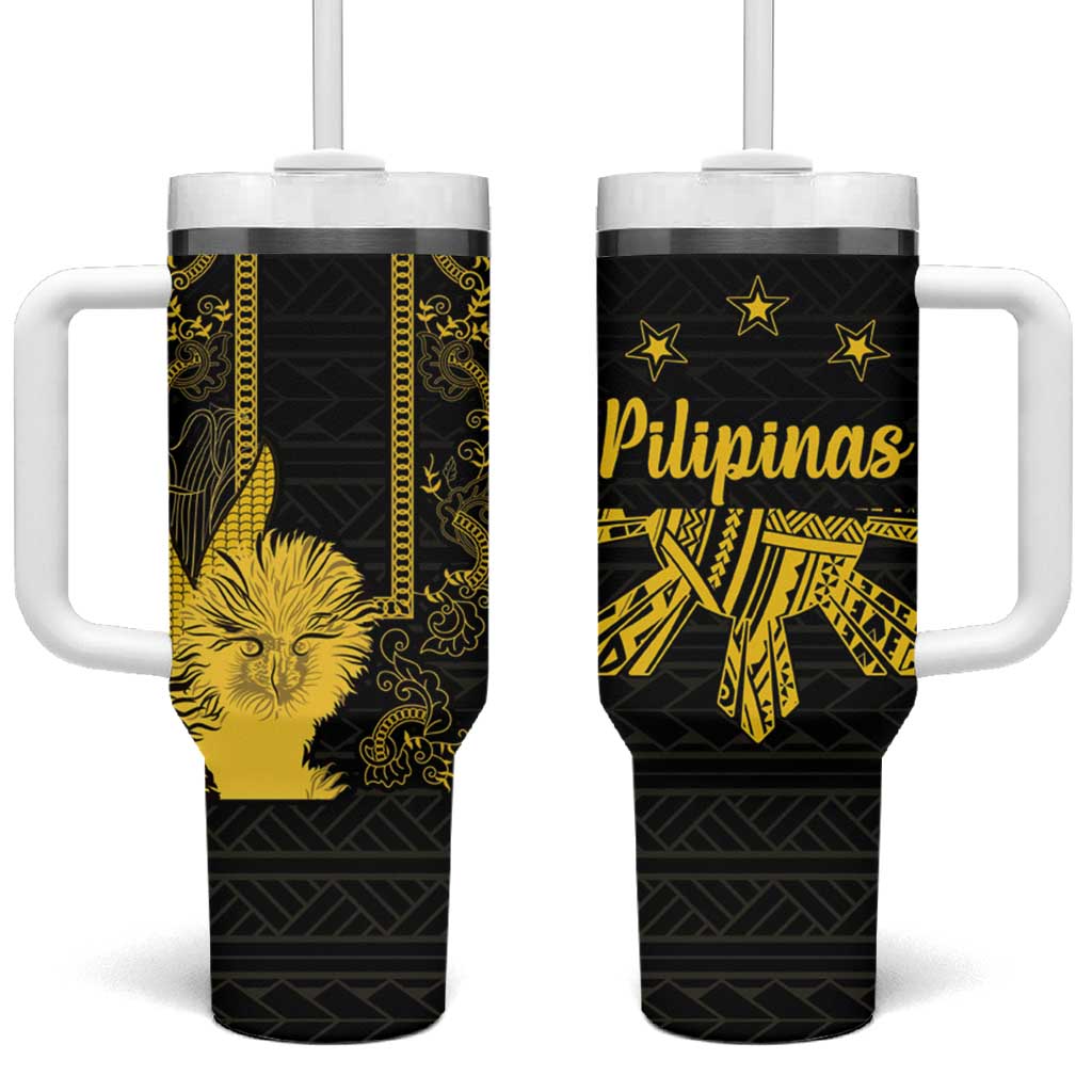 Philippines Eagle Barong Filipino Eight Rayed Gold Sun Custom Stanley Quencher 40oz Stainless Steel Tumbler With Handle