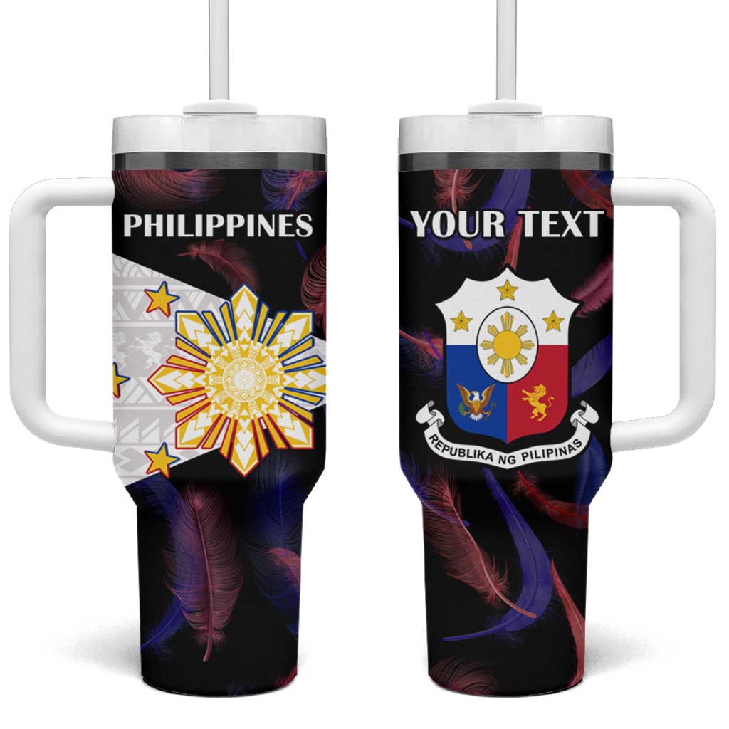 Philippines Football World Cup Go Filipinas Feather Black Custom Stanley Quencher 40oz Stainless Steel Tumbler With Handle