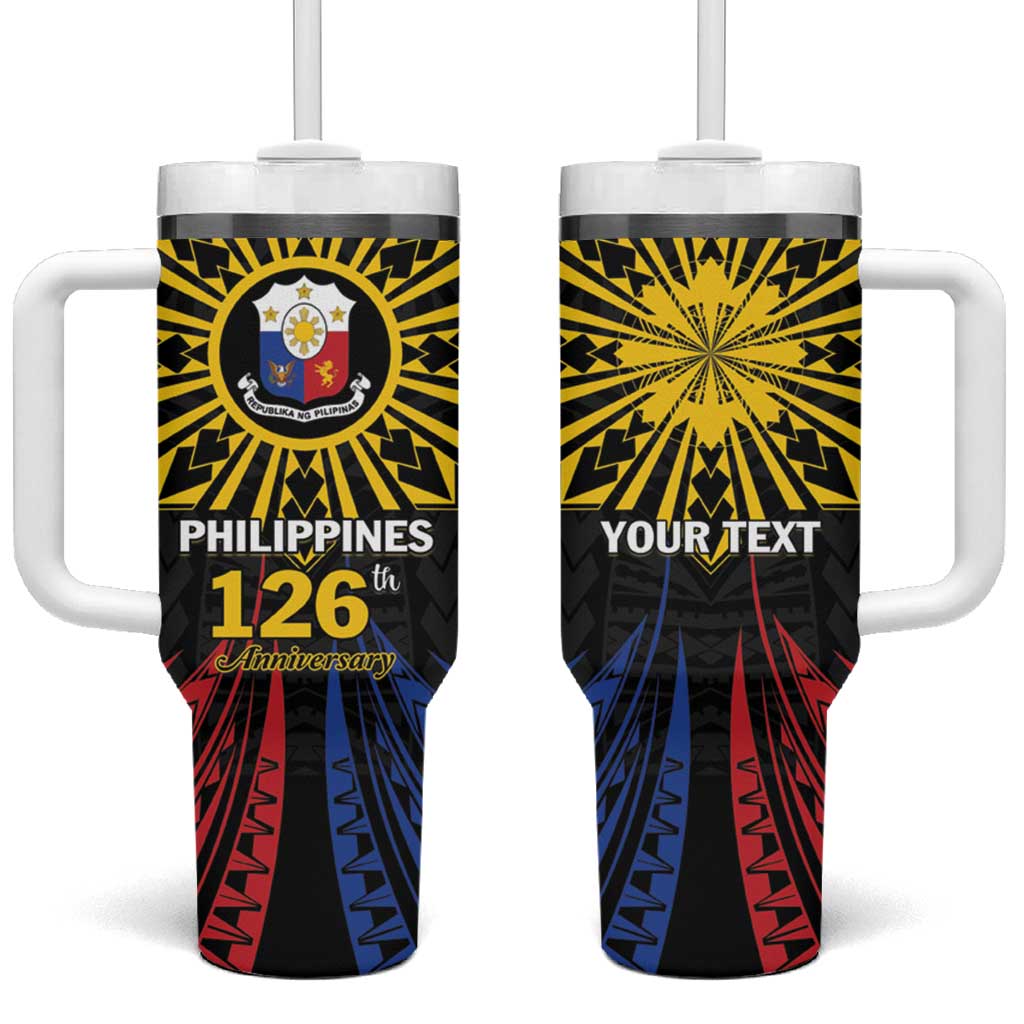 Philippines Independence Day Filipino 126th Anniversary Sun Tattoo Custom Stanley Quencher 40oz Stainless Steel Tumbler With Handle